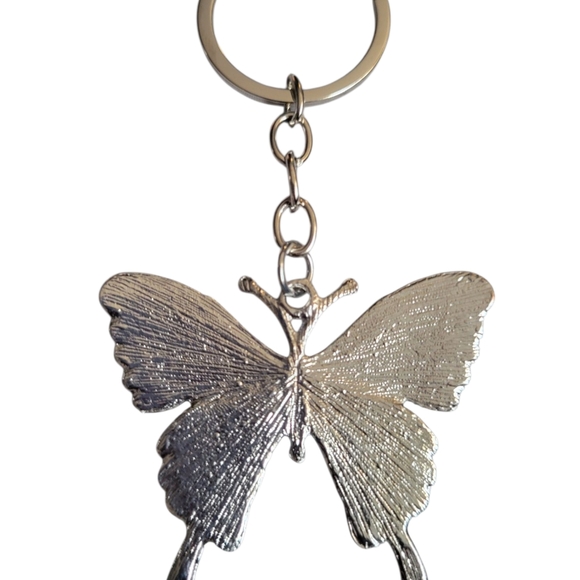 Silver Rhinestone Butterfly Keychain - Picture 5 of 6